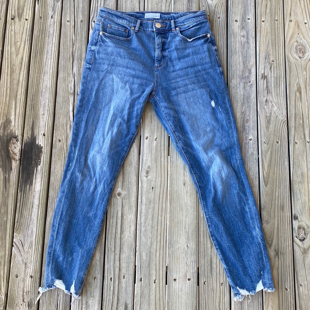 LOFT Chewed Hem Jeans